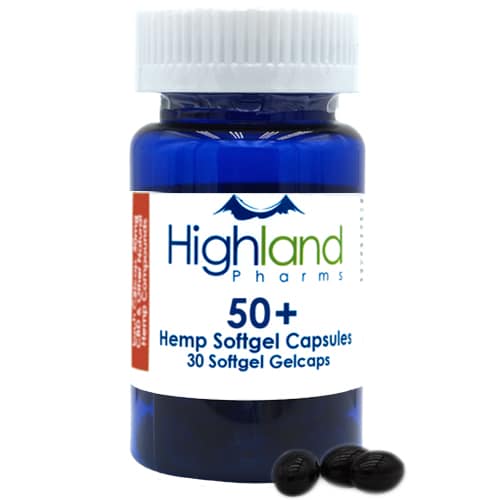 Highland Pharms Hemp Plus 50mg CBD Gel Caps - WellspringCBD.com