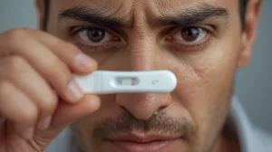 someone looking at a drug test
