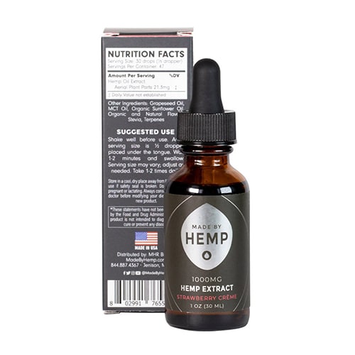 Made By Hemp Tincture Strawberry Creme