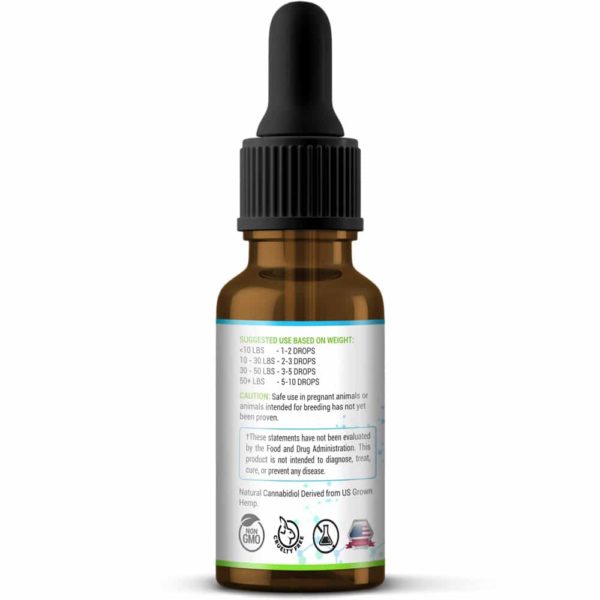 Serving recommendations for CBD oil drops for dogs