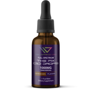 Organic 'The Fix' CBD oil drops with cinnamon and myrrh in natural MCT base for holistic wellness and energy