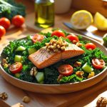 cbd kale salmon cucumber tomato salad