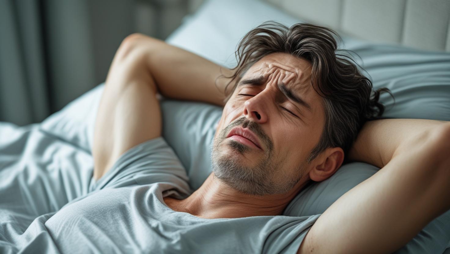 someone experiencing trouble sleeping due to sleep apnea