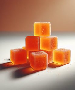 Tangerine CBC gummies stacked—25mg CBC per gummy