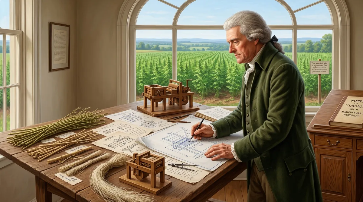Thomas Jefferson is remembered for his brilliant mind and his complex political legacy. But to his neighbors in Virginia, he was also known as a man who couldn't stop trying to improve his farm equipment. Among his many passions, industrial hemp stood at the top of the list.
